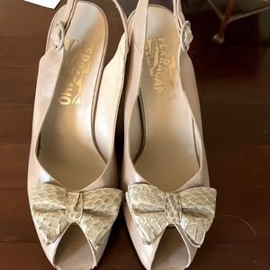 Pretty vintage Ferragamo’s, perfect height heels mild wear